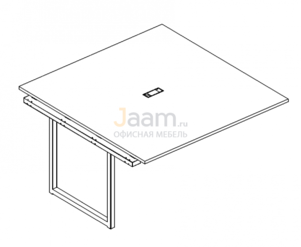 Стол для переговоров Секция стола для переговоров на металлокаркасе QUATTRO Б4 132-1 БП