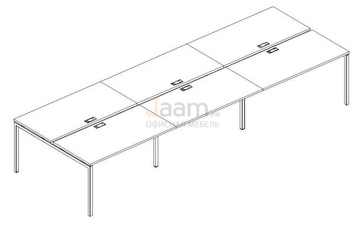 Мебель для персонала Рабочая станция на металлокаркасе DUE Б2 173-3 БП