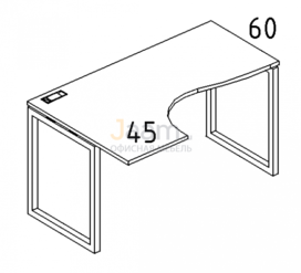 Мебель для персонала Стол эргономичный левый "Классика" на металлокаркасе QUATTRO Б4 035 БП