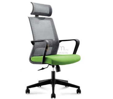 Кресло для руководителя Интер CH-180A серо-зеленое